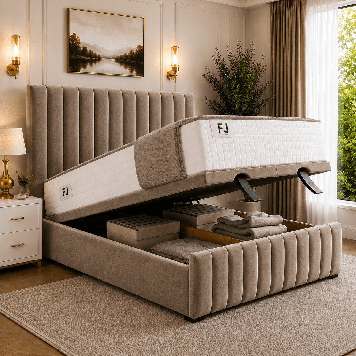 Amelia Petite Line Ottoman Bed (with Headboard & Footboard)